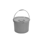 Commode Bucket with Metal Handle and Cover, 12 Quart
