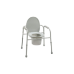 Deluxe All-In-One Welded Steel Commode with Plastic Armrests