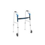 UNIVERSAL (ADULT/JUNIOR) FOLDING WALKER, TWO BUTTON WITH 5" WHEELS