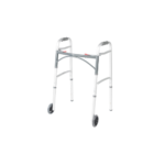Deluxe Folding Walker, Two Button with 5" Wheels
