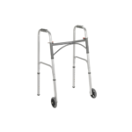 Deluxe Folding Walker, Two Button with Wheels