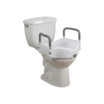 2 in 1 Locking Elevated Toilet Seat with Tool Free Removable Arms