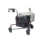 Deluxe 3 Wheel Aluminum Rollator, 8'' Casters with Loop Locks